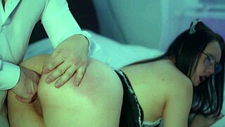 perverted boy pissing on wench and fucking her ass rough