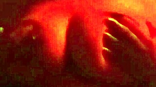 stepmom's huge tits bounce as she rides big cock in red room cowgirl frenzy