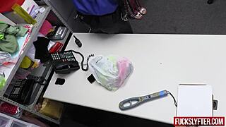 whoa petite blonde thief dodges trouble with office deepthroat 😈💦