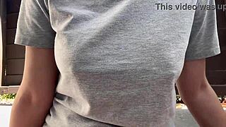 Italian Milf's Big Tits Smoke Nipples Outdoor