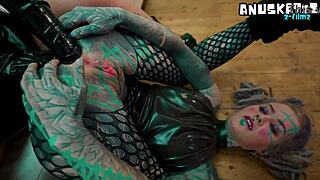 Anal Fist and Squirt Madness - Goth Lesbians Wild in Latex Gaping!