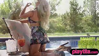 i'm flauntin my big ass n naked body poolside... petite blonde milf here