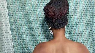 sexy small waist babe fingers horny wet pussy on bed