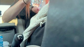 picture this italian milf artemisia love with huge tits flashing them while driving her car long hair flying everywhere.