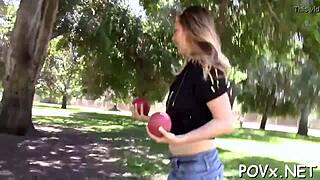 Petite 18-Year-Old Sucks and Fucks Cock in Rough Pov Missionary Hardcore