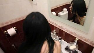 cutie bends over in public toilet for raw creampie no condom 😈💦