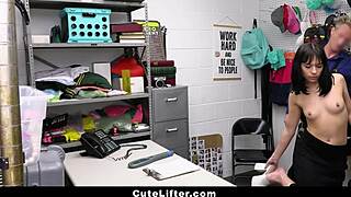 Shoplifting Teen Dragged to Backroom for Cute Punisher's Hardcore Cock Domination