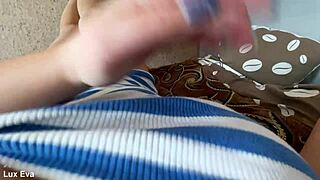 so this pantyless milf just starts caressing her wet pussy right there on homemade video