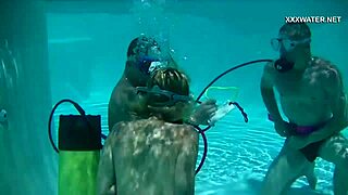 cum blasts everywhere in pool from cruz's steamy underwater blowjobs