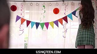 Dude these hot teen step sisters freeuse threesome with stepdad is birthday fire