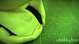 chubby girl gropes spreads her fat ass outdoors tickling underwear solo