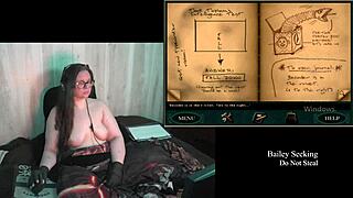 bbw brunette uncovers naked secrets in old clock game playthrough part 2