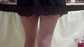 i hired a hot maid in tight shorts and got way too excited in kitchen