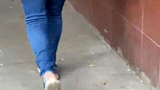 seeing this latina's huge ass filling out those tight jeans makes me feel so excited and turned on inside