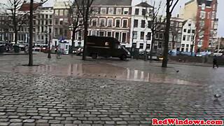 Amsterdam Hooker In Lingerie Swallows Dutch Cum On Natural Tits