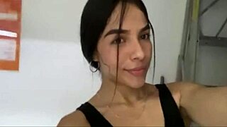 risky latina teen fingers wet pussy in gym shower