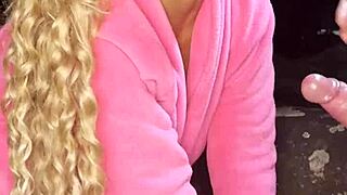 Vicky menage eagerly sucks off the huge black cock pitoco