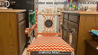 POV young Dakota Marr does chores barefoot then squirts her creamy trimmed pussy with toys in the kitchen