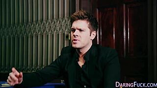 Euro hottie with monster cock gets spunk-drenched facial after deepthroat