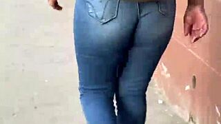 seeing this latina's huge ass filling out those tight jeans makes me feel so excited and turned on inside