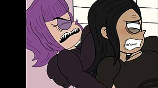 Trio of futanari women fucking asses and cumming in bathroom