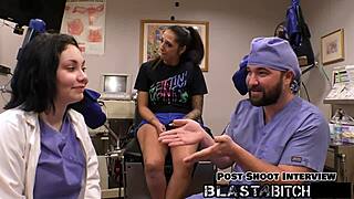 stefania mafra takes massive facial after sloppy latex blowjob backstage