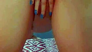 Brunette Stuffs Ass with Oil