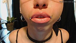 Watch This Cute Goth Teen Drool Messily on Nude Lipstick?