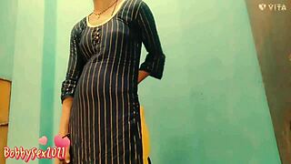 Jijaji's Hand Slips into Panties, Turning Babysitter into Wild Housewife