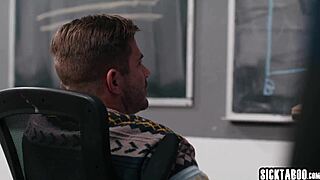 two big ass teachers fuck colleague hard after catching him stroking cock!