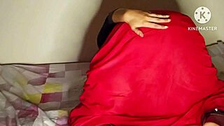 devar sneaks big ass desi bhabhi in red sari for gaping doggy creampie
