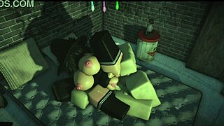 Damn, this roblox bitch rides monster cock till he cums hard!