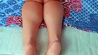 Brunette Stuffs Ass with Oil