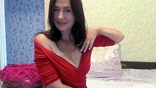 Hey fans, wanna see this horny russian milf angela with her hairy cunt strip on the couch and spread her saggy tits holes wide?