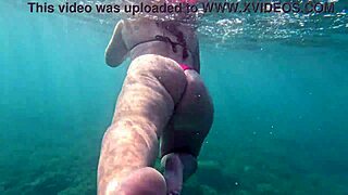 Yo, that pawg's fat ass swims hot in thong bikini underwater 4k
