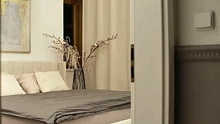 mature french cougar brews coffee then bares her shaved cunt for seduction