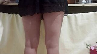 i hired a hot maid in tight shorts and got way too excited in kitchen