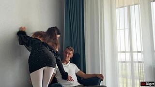 secretary bent over anal creampie in pantyhose 🔥💦