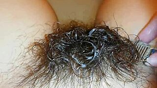 hairy BUSH underwater close-up super hairy PUSSY fetish