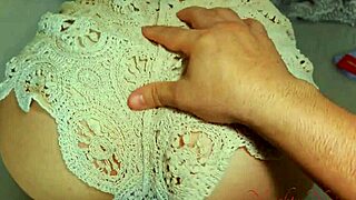 Step mommy in melons begs stepson nicely to eat holiday dinner before riding cowgirl