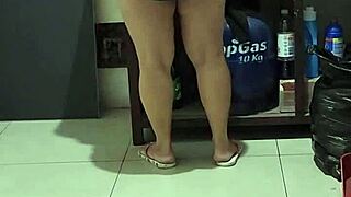 hey check out my busty stepmom flashing her fat ass in the shower