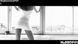 This skinny milf Sierra bends over as my big black cock roughly stretches her tight butthole bareback doggystyle till gaping.