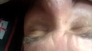 cunnilingus from upper view as old man licks mature pussy deep couple style