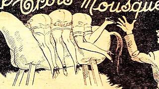 Vintage erotic drawings showcase antique retro artistry