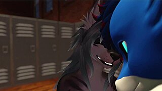 alpha wolf bends slutty gym girl over for furry deepthroat cowgirl riding his monster cock