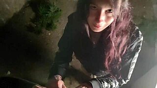 Fill my mouth with your cum I crave every drop outdoors!