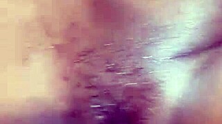 muscular stud fucks hairy pussy cowgirl till she squirts begs creampie stop