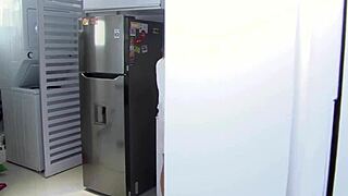 blonde latina maid karla rivera gets her big tits and ass smashed by monster cock in garage!!