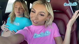 two lesbian girls lick wet pussies and dildo fuck on camsoda