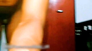 Humiliated shemale teases limp cock with buttplug before anal solo play